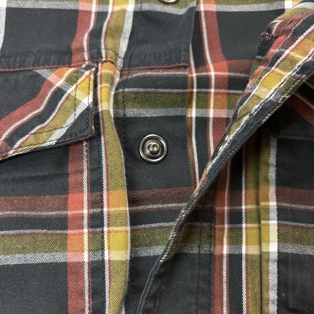 DULUTH TRADING CO Men's Sz L Black Plaid Shirt Snap Up Casual Outdoors - Picture 6 of 8